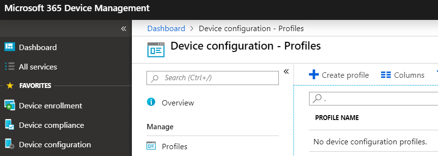 Creating endpoint protection policy in Intune